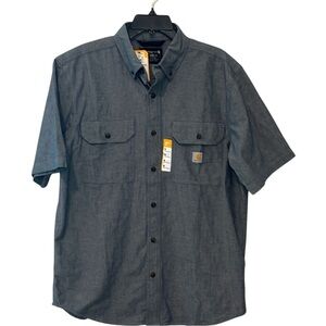NEW Carhartt Men's‎ loose fit midnight Chambray Short Sleeve Shirt M Medium NWT
